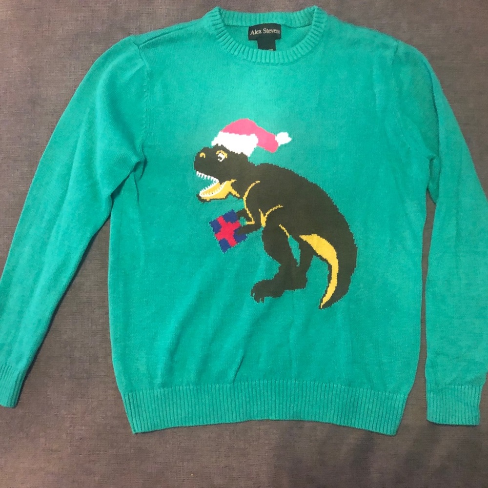 Alex Steven’s Boy’s T-Rex Christmas Sweater